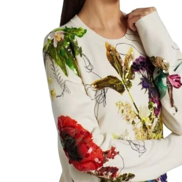 JASON WU COLLECTION SEQUIN/CRYSTALS EMBELLISHED SWEATER SIZE M/L NEW Sweaters